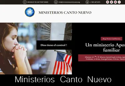 Captura del sitio de Ministerios Canto Nuevo