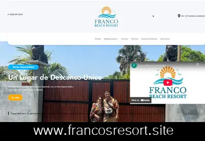 Captura del sitio de Franco Beach Resort